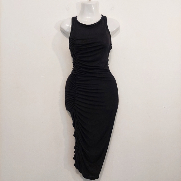 Vijo Couture - Black Ruched Bodycon Dress - Picture 10 of 10